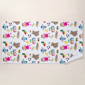 Cute Kinder Toys Pattern Strandlaken (Voorkant)