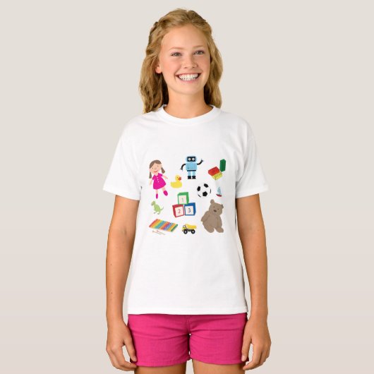 Cute Kinder Toys Pattern T-shirt (Voorkant volledig)