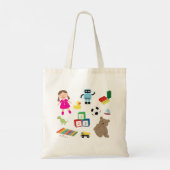 Cute Kinder Toys Pattern Tote Bag (Achterkant)