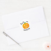 Cute Kinder Trick or treat Pumpkin Ronde Sticker (Envelop)