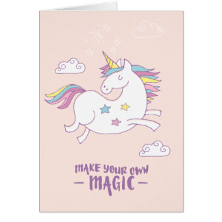 Cute Kinder Unicorn Card - "Maak je eigen magie"