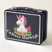 Cute Kinder Unicorn Personalized Lunchbox (Achterkant)