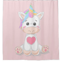 Cute Kinder Unicorn Rainbow Horn Bleek Roze