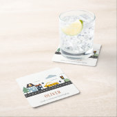 Cute Kinder Urban City Vehicle Cars Road Cityscape Kartonnen Onderzetters (Insitu)