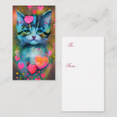 Cute kinder valentijn kitten notitiekaartje (Voorkant / Achterkant)