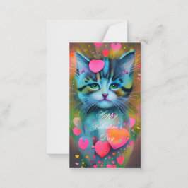 Cute kinder valentijn kitten notitiekaartje