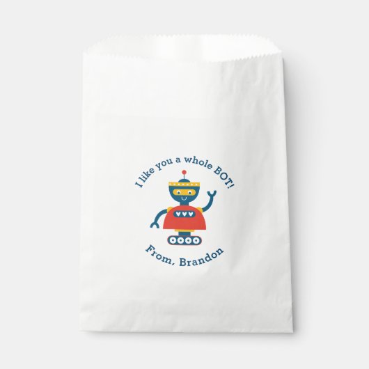 Cute Kinder Valentijnsdag Robot Bedankzakje (Voorkant)