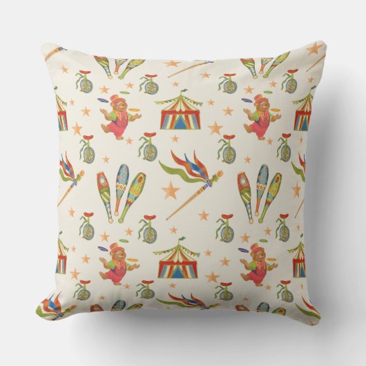 Cute Kindercircus Beer Thema Kussen (Voorkant)