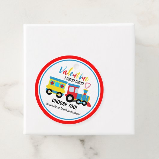 Cute Kinderen Choo-Choo Train Valentijnsdag Bedankjes Labels (In situ)