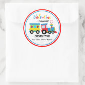 Cute Kinderen Choo-Choo Train Valentijnsdag Ronde Sticker (Tas)
