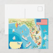 Cute Kinderen Florida Map Briefkaart (Voorkant / Achterkant)