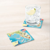 Cute Kinderen Florida Map Kartonnen Onderzetters (Insitu)