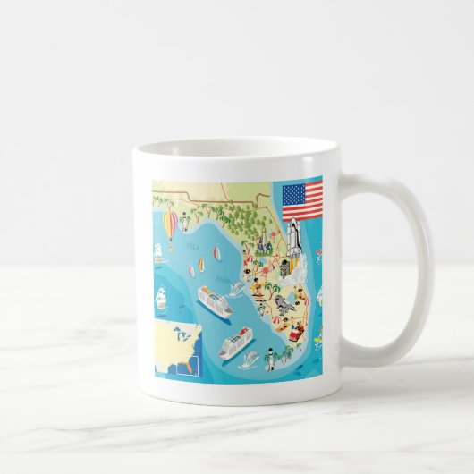 Cute Kinderen Florida Map Koffiemok (Rechts)