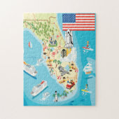 Cute Kinderen Florida Map Legpuzzel (Verticaal)