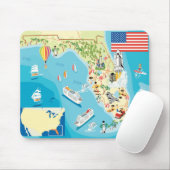 Cute Kinderen Florida Map Muismat (Met muis)