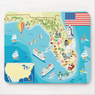 Cute Kinderen Florida Map Muismat