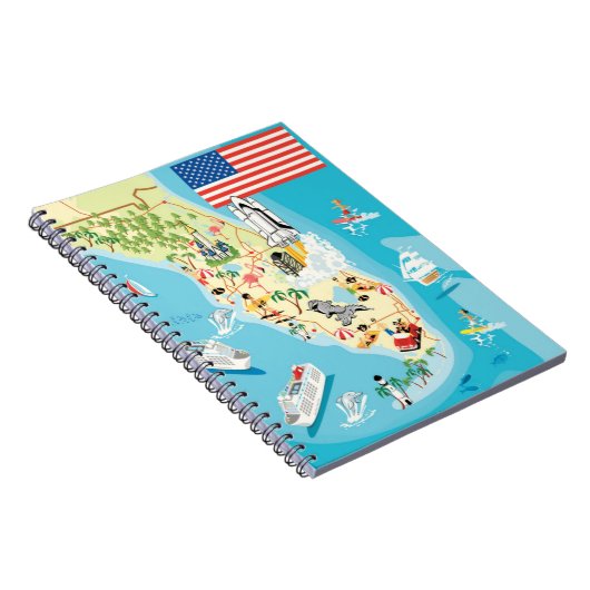 Cute Kinderen Florida Map Notitieboek (Rechterzijde)