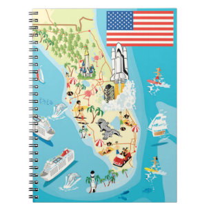 Cute Kinderen Florida Map Notitieboek
