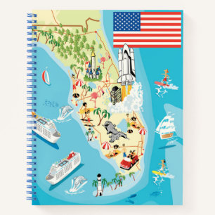 Cute Kinderen Florida Map Notitieboek