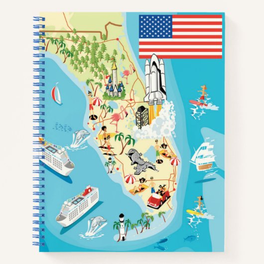 Cute Kinderen Florida Map Notitieboek (Voorkant)