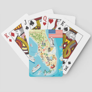 Cute Kinderen Florida Map Pokerkaarten