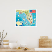 Cute Kinderen Florida Map Poster (Keuken)