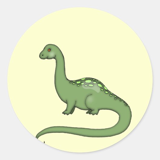 Cute Kinderen Groene Dinosaurus Sticker (Voorkant)
