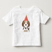 Cute Kinderen Puppy Hond Naam & Leeftijd Verjaarda Kinder Shirts (Voorkant)