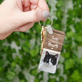 Cute kinderfoto huisdierherdenking sleutelhanger