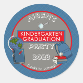 Cute Kindergarten Afstuderen Name | Jaar | School Ronde Sticker