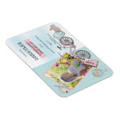 Cute Kindergarten Fotoroze | Blauw Afstuderen Magneet (Rechterzijde)