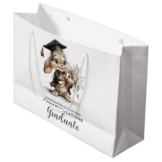  Cute Kindergarten Graduation Bunny Design Groot Cadeauzakje (Voorkant Gekanteld)