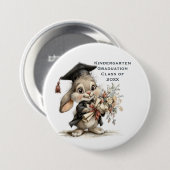  Cute Kindergarten Graduation Bunny Design Ronde Button 7,6 Cm (Voorkant /achterkant)