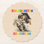 Cute Kindergarten Graduation Puppy Illustration Kartonnen Onderzetters<br><div class="desc">Cute Kindergarten Graduation Puppy Illustration Paper Coaster
A cheerful cartoon puppy dressed in a graduation cap and gown,  holding a diploma and flowers,  surrounded by bright kindergarten‑themed lettering—perfect for celebrating early‑years milestones with fun,  kid‑friendly charm.</div>