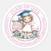 Cute Kindergarten Graduation Sticker Design (Voorkant)