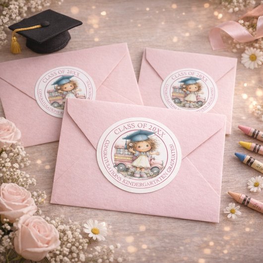 Cute Kindergarten Graduation Sticker Design
