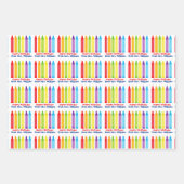 Cute Kindergarten Teacher Custom Crayon Birthday Inpakpapier Vel (Voorkant 2)