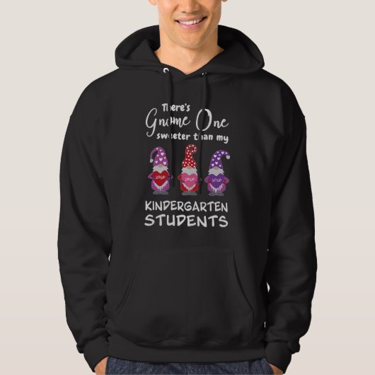 Cute Kindergarten Teacher Valentine's Day Gnomes Hoodie (Voorkant)
