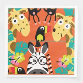 Cute kinderkamer jungle dieren decoratie   servet