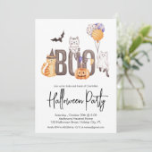 Cute Kind's Halloween Party kattenspoken Pumpkin B Kaart (Staand voorkant)