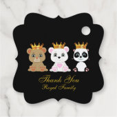 Cute King Beren Hartelijk dank voor Black Bedankjes Labels (Achterkant)