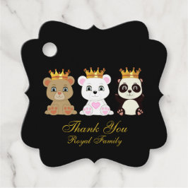 Cute King Beren Hartelijk dank voor Black Bedankjes Labels