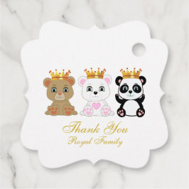 Cute King Beren Hartelijk dank voor White Bedankjes Labels