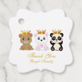 Cute King Beren Hartelijk dank voor White Bedankjes Labels (Voorkant)