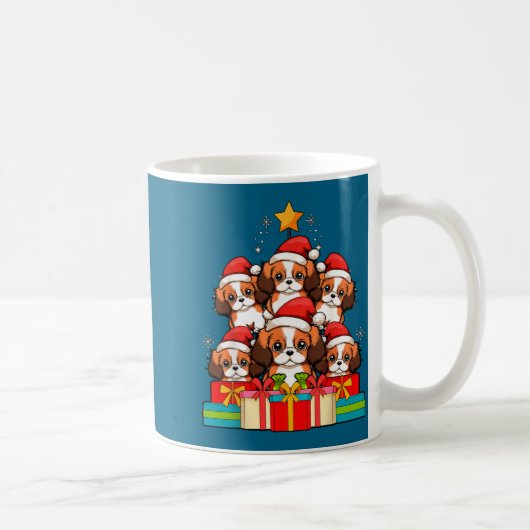 Cute King Charles Cavalier Le Dog Christmas Tree X Koffiemok (Rechts)