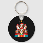 Cute King Charles Cavalier Le Dog Christmas Tree X Sleutelhanger (Voorkant)