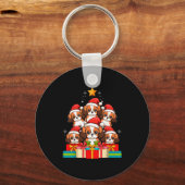 Cute King Charles Cavalier Le Dog Christmas Tree X Sleutelhanger (Voorkant)
