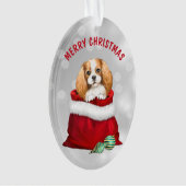 Cute King Charles Spaniel Gift Surprise Ornament (voorkant)