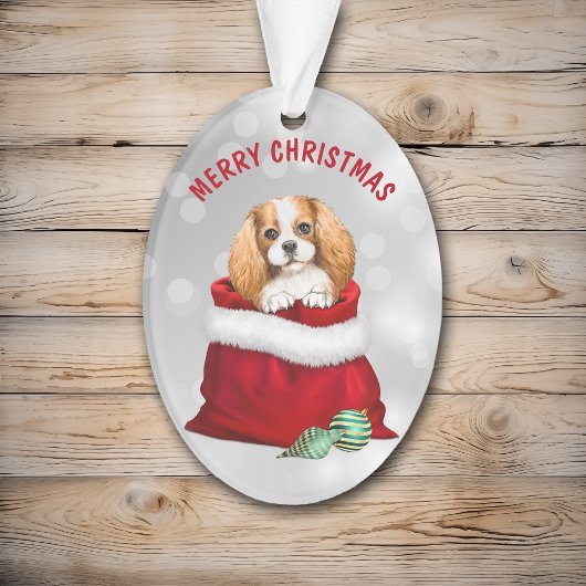 Cute King Charles Spaniel Gift Surprise Ornament