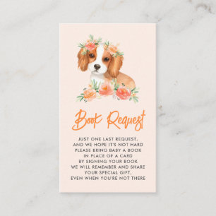 Cute King Charles Spaniel Peach Baby Book Request Informatiekaartje